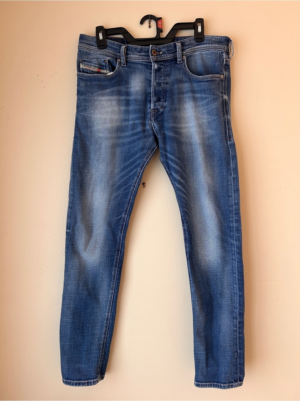 Diesel Slim Straight Faded Blue Jeans